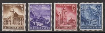 Michel Nr. 806 - 809, Eingliederung von Teilgebieten Österreichs u. Slowenien postfrisch.